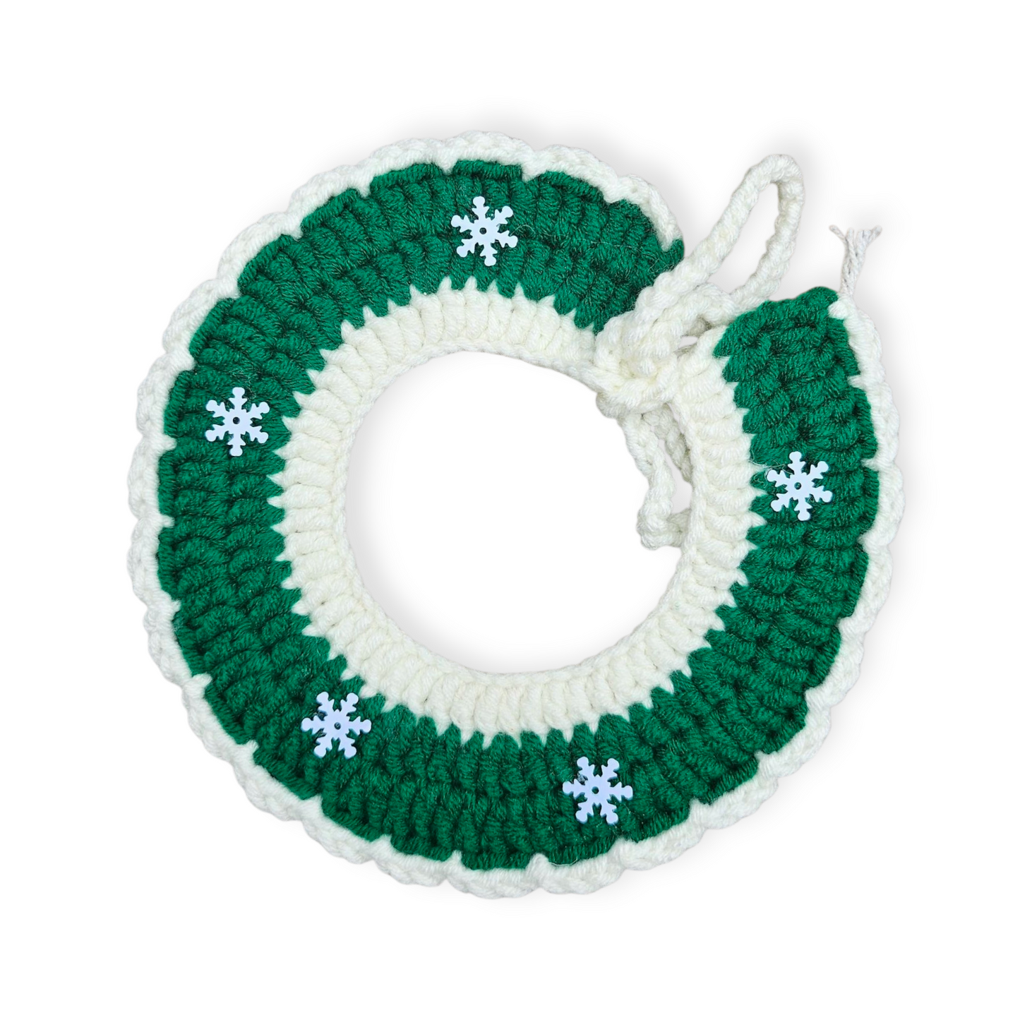 Gehaakte kerstkraag snowflake