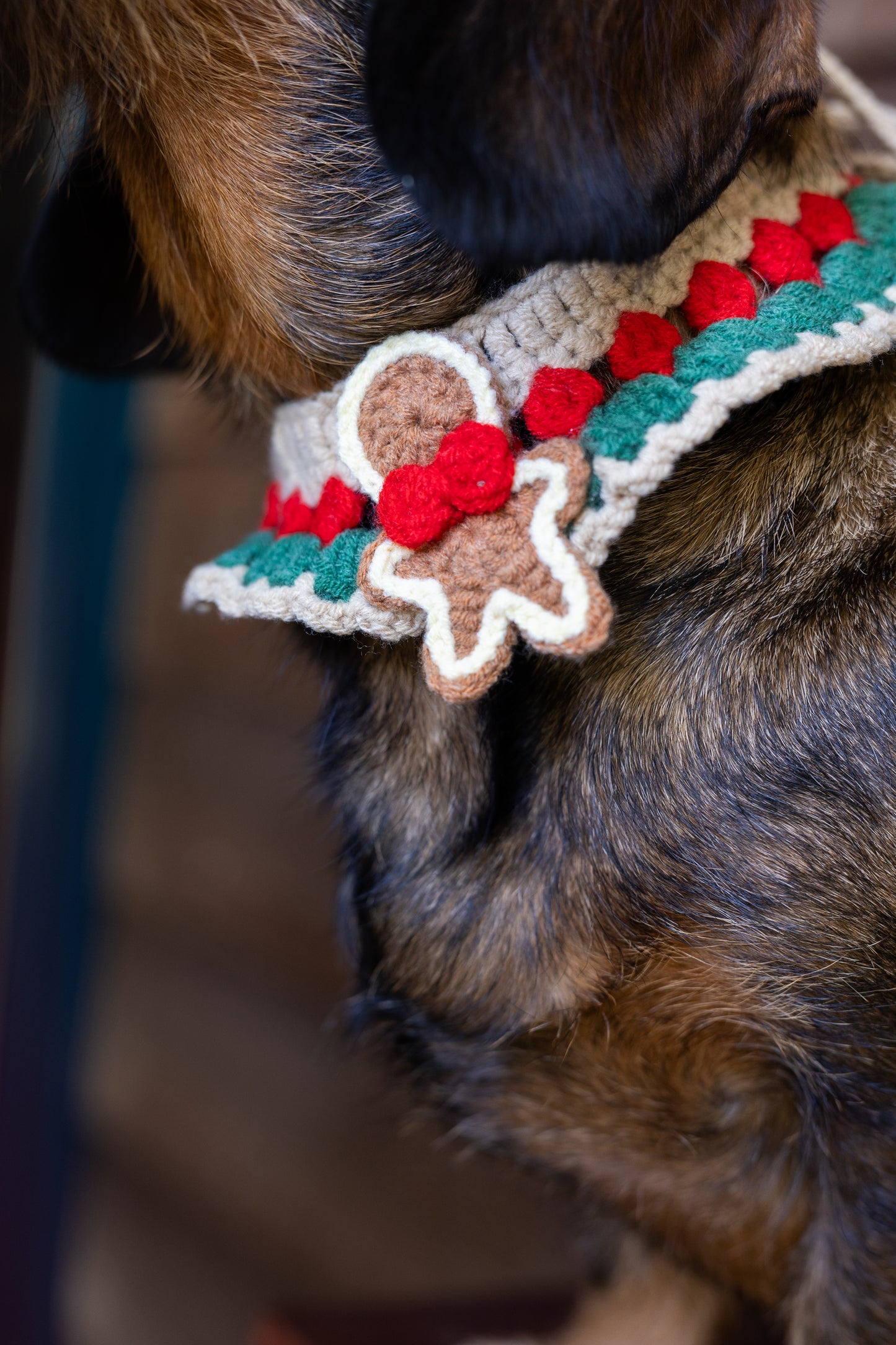 Gehaakte Kerstkraag Gingerbread