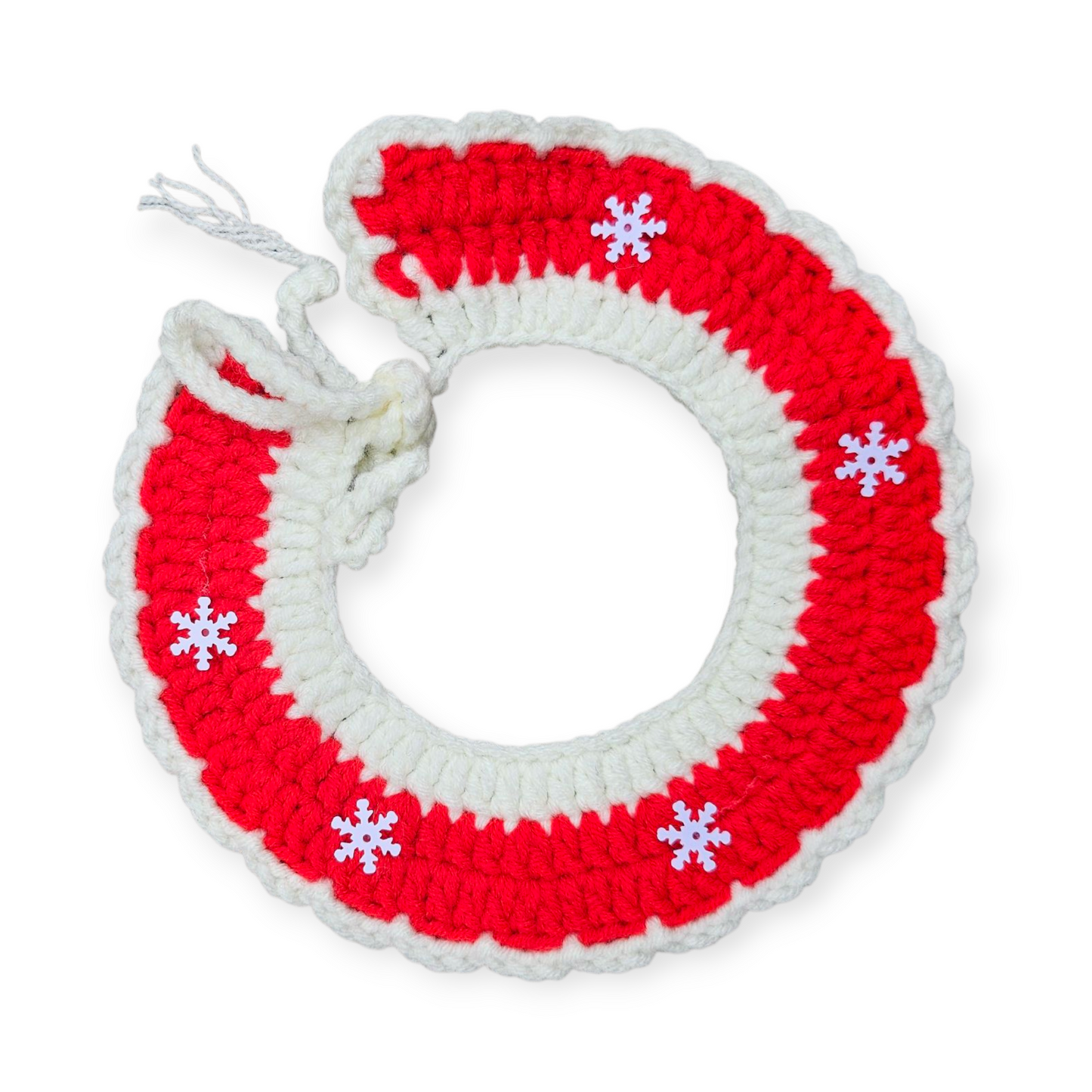 Gehaakte kerstkraag snowflake