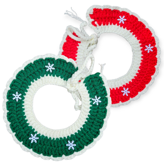 Gehaakte kerstkraag snowflake