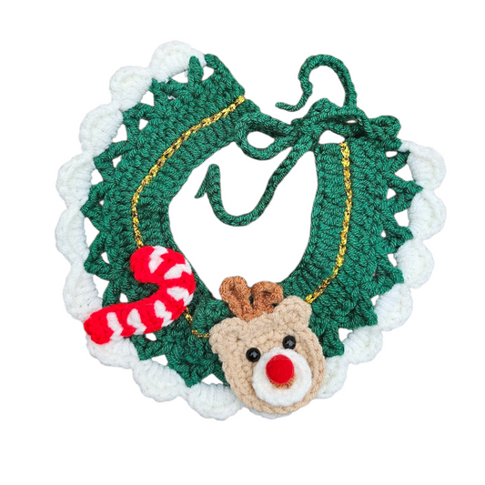 Gehaakte kerstkraag touch of gold