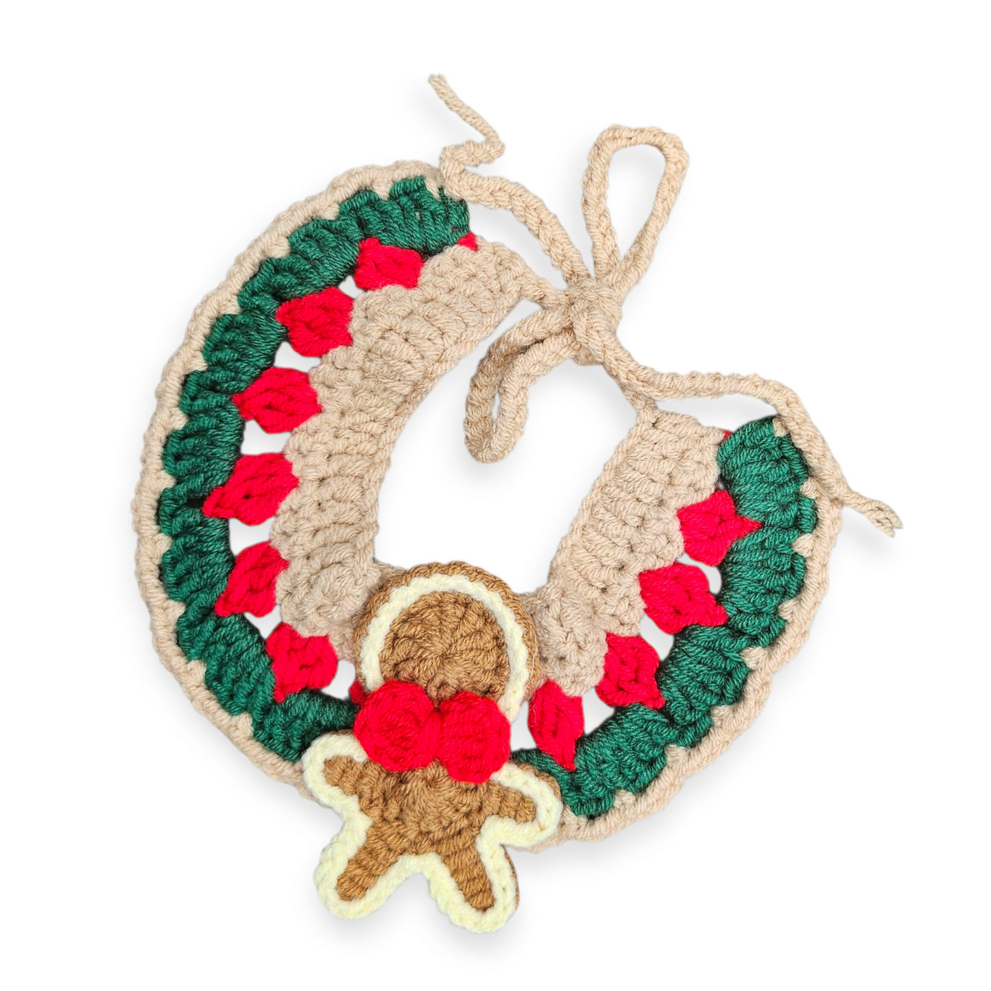 Gehaakte Kerstkraag Gingerbread